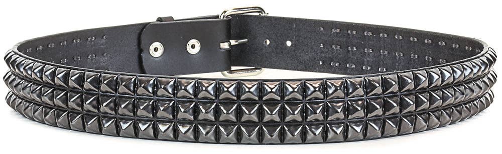 3 Row 1/2" Black Pyramid Belt