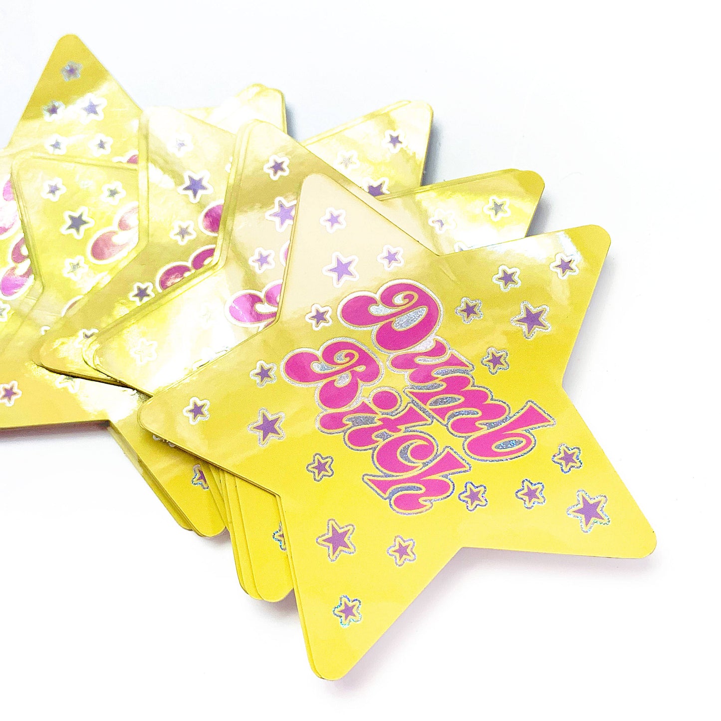 Dumb Bitch Star Shaped Glitter Sticker