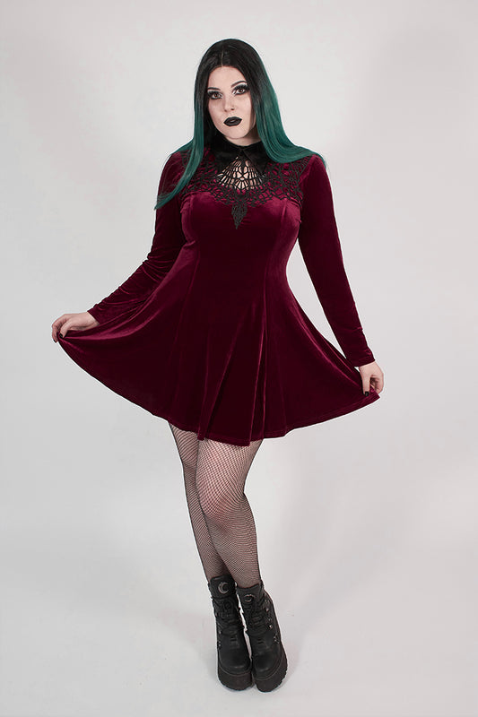 Goth Oversize Red Vines Dress