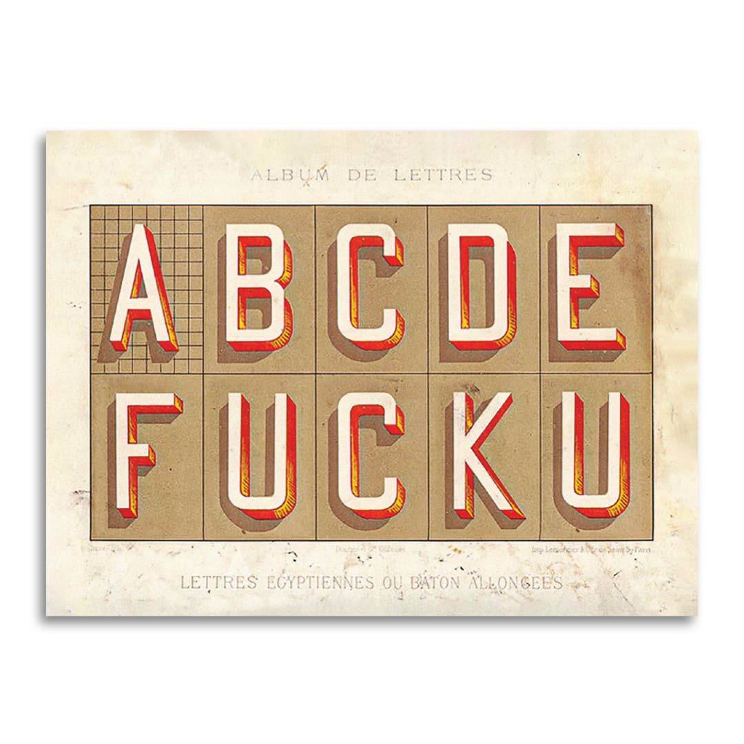 ABCDEFUCKU - Funny Insult Card
