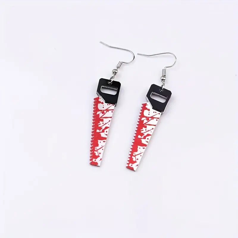 Crimson Slash Earrings