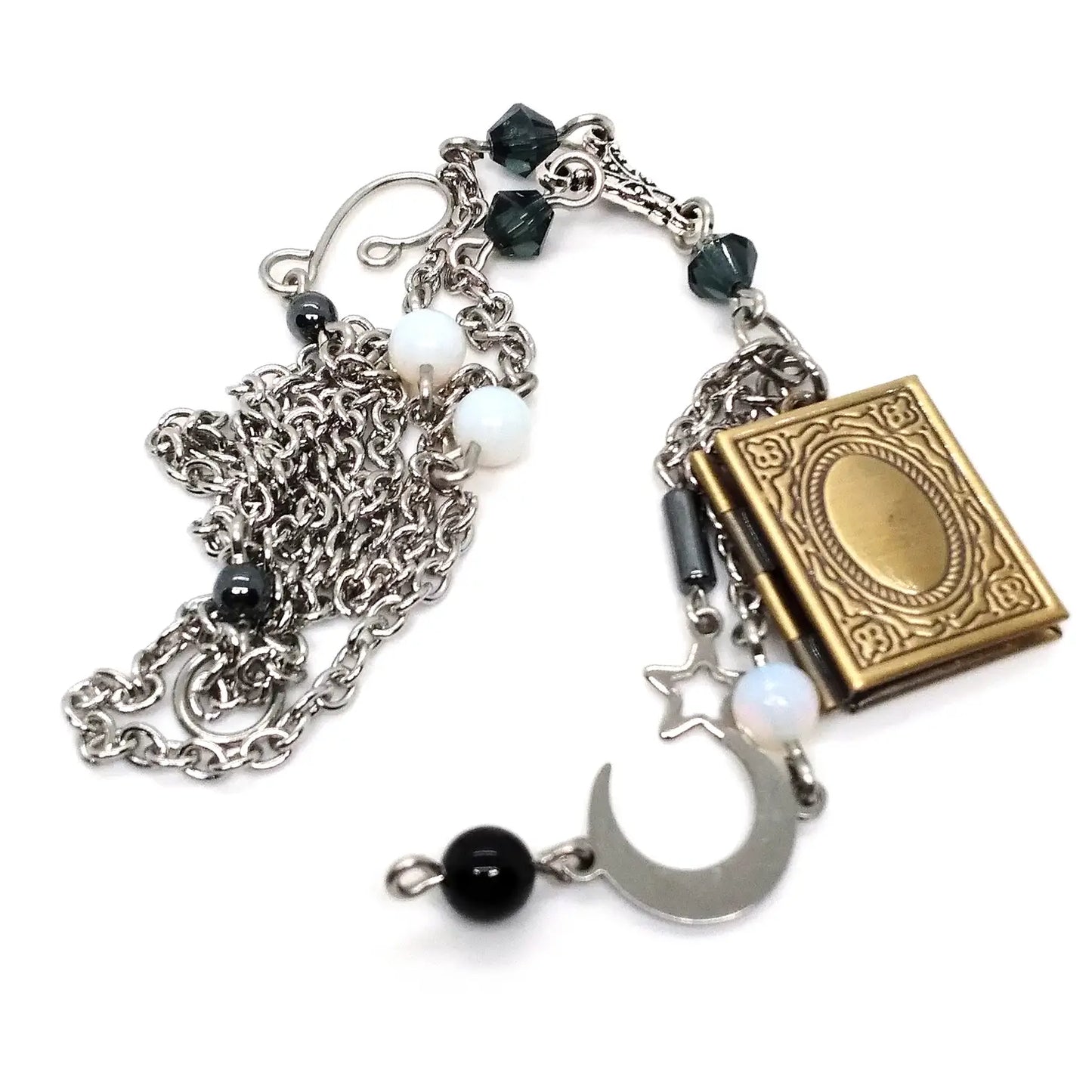 Astro Grimoire: Celestial Spellbook Locket Charm Necklace