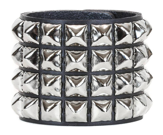 Snap Bracelet wit 4 rows 1/2 in Pyramids