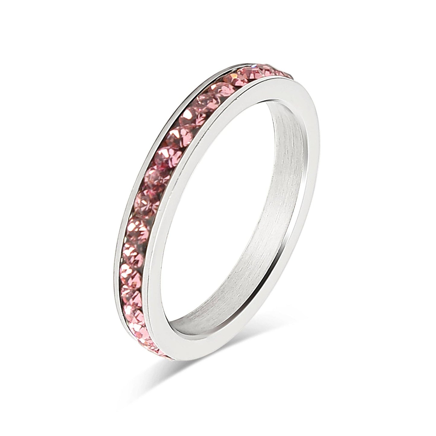 July-December CZ Eternity Stainless Steel Ring