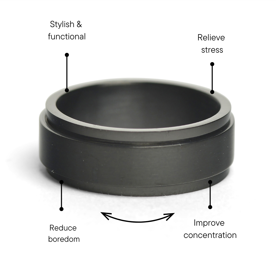 Black Enamel Stainless Steel Spinner Center Ring