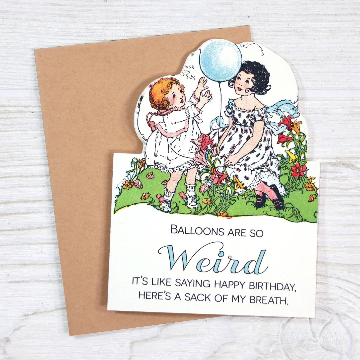 Balloons Are So Weird - Funny Vintage Birthday Card