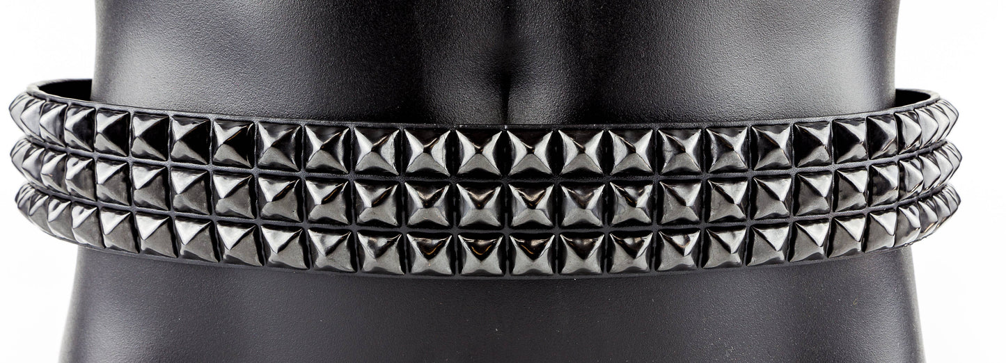 3 Row 1/2" Black Pyramid Belt