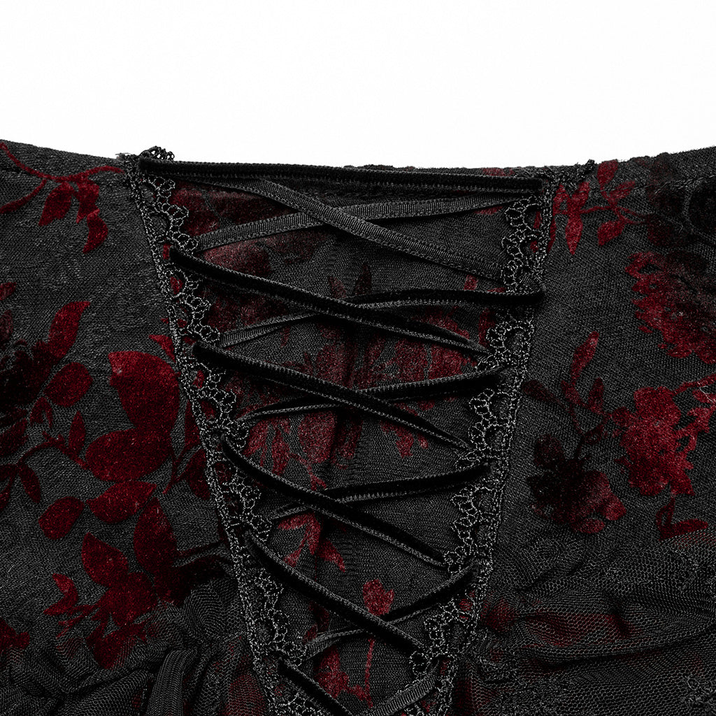 Gorgeous Gothic Sexy Perspective Fishtail Skirt Lace Embroidery Gown Skirt