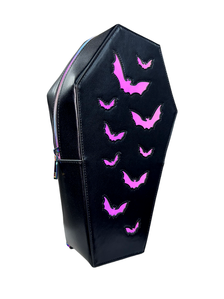 Haunt Bat Coffin Backpack, black/reflective