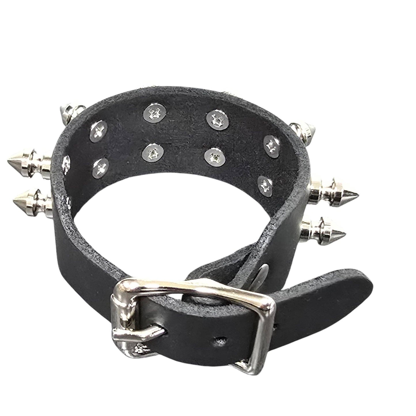 Buckle Bracelet With 2 Row 1/2" Spikes