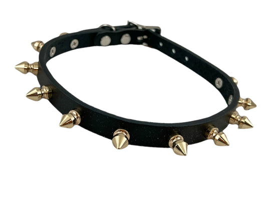 1/2" Black Leather Coker with 1/2" Spikes
