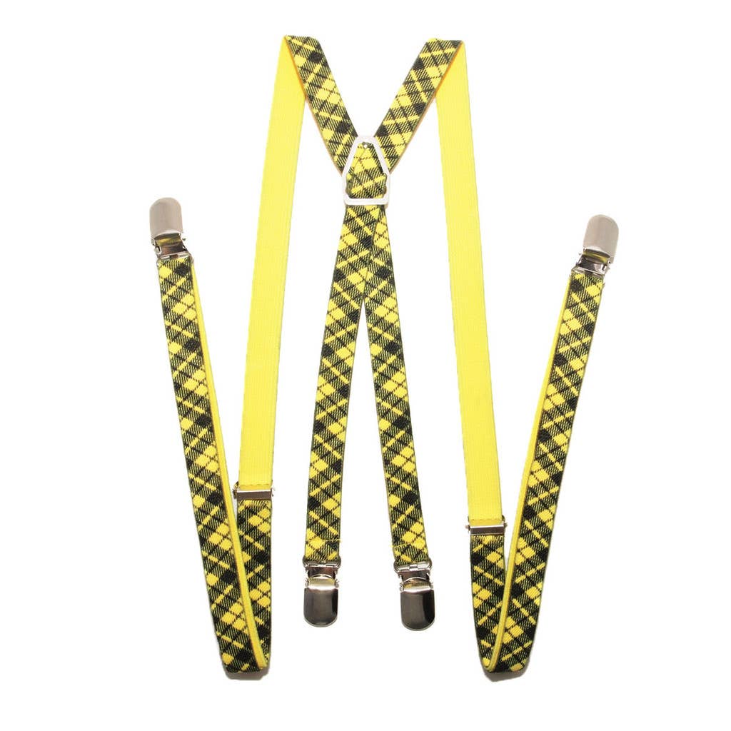 Suspenders - Sourpuss - Yellow And Black Plaid