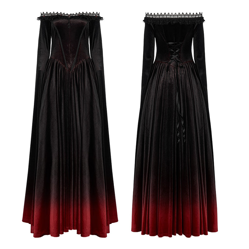 Gothic Gradient Sexy Off Shoulder Gown