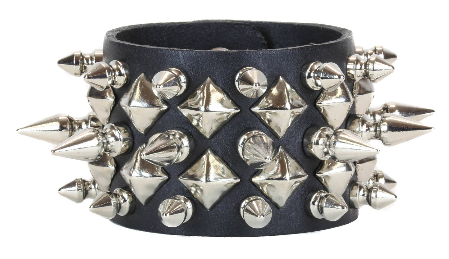 Diamond Stud 1" and 1/2" Spike Cuff