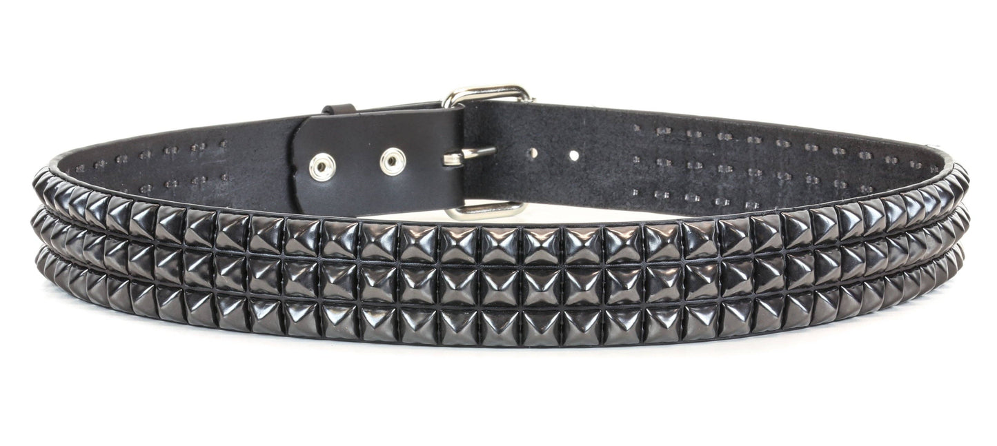 3 Row 1/2" Black Pyramid Belt