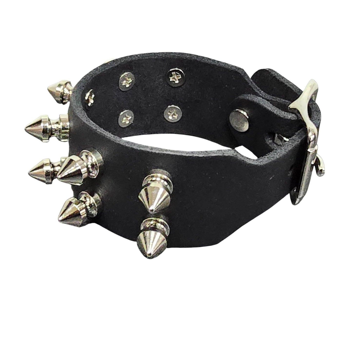 Buckle Bracelet With 2 Row 1/2" Spikes