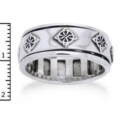 North Star - Sterling Silver Celtic Knot Symbol Meditation Spin Ring