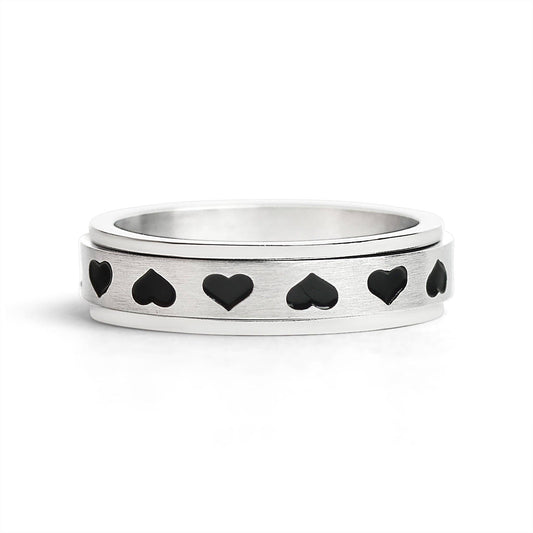 Black Hearts Spinner Ring
