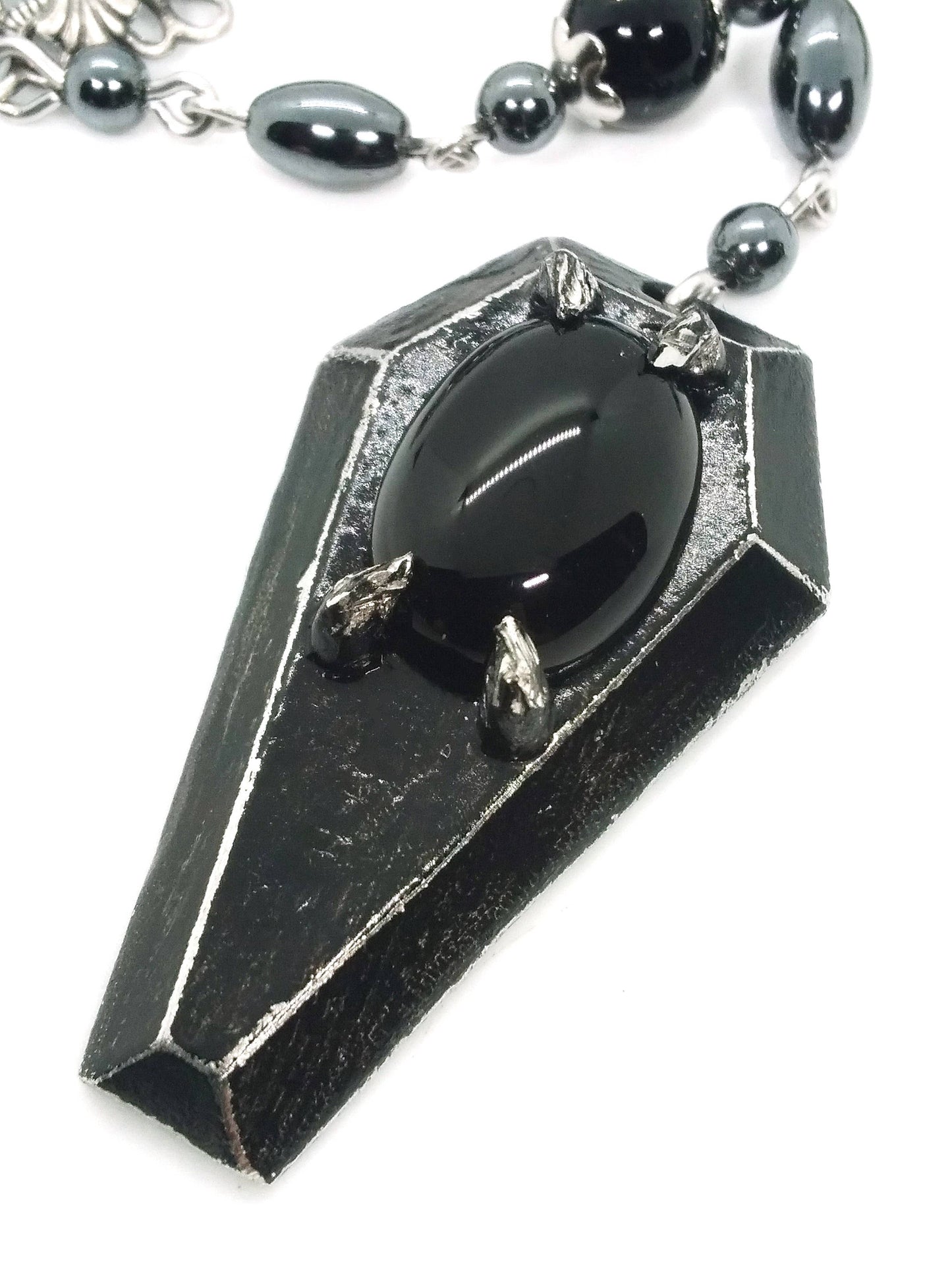 Shadowed Solace: Coffin Rosary with Onyx