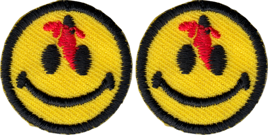 Patch - Happy Face - With Bullet Hole - Set Of Two