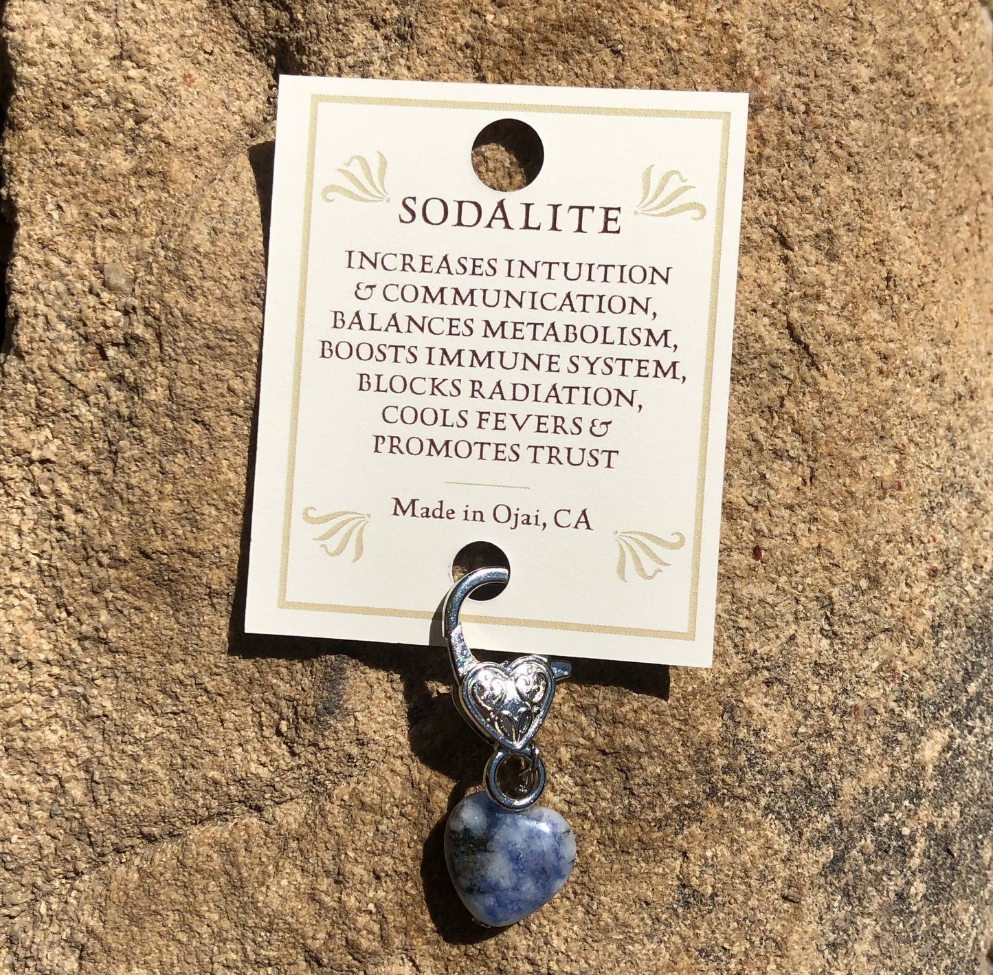 Sodalite heart immune support pendant