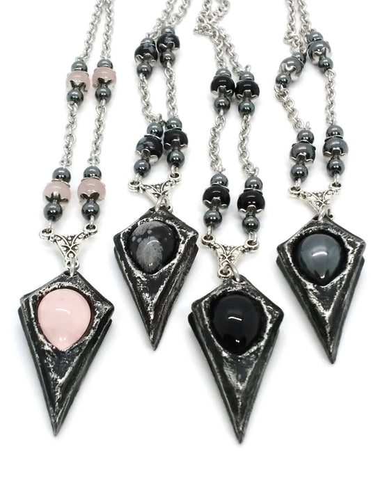 Pendulum Necklace with Stone Options