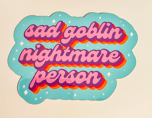 Sad Goblin Nightmare Person Vinyl Sticker