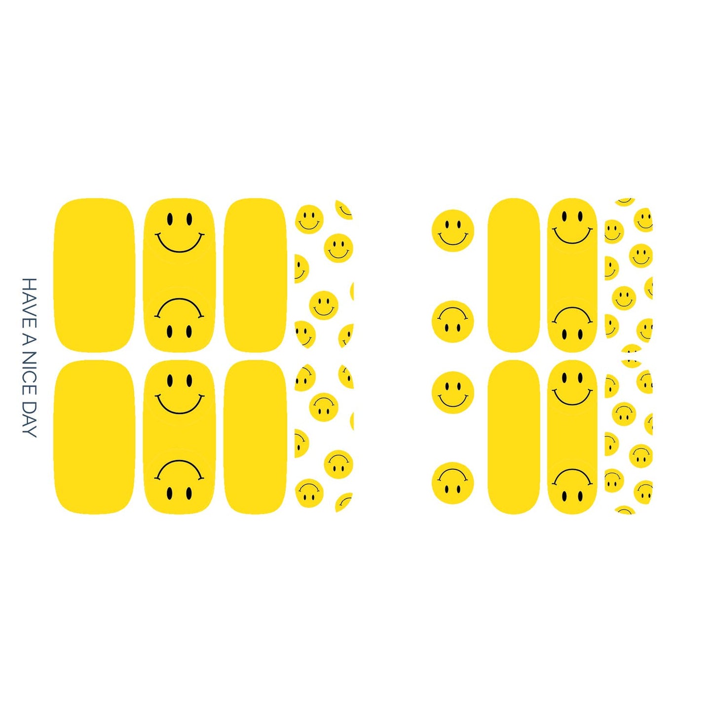 Have A Nice Day | Yellow & White Smiley Face Nail Wrap