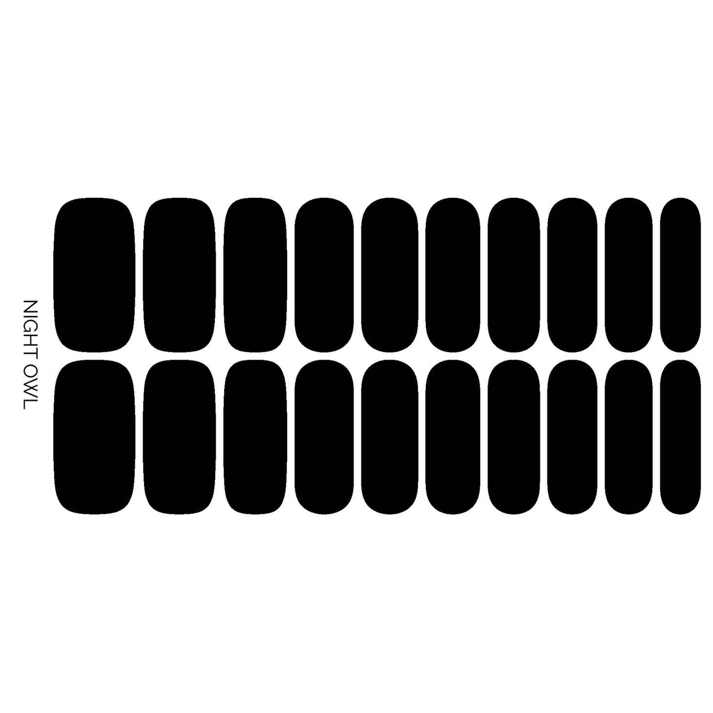 Night Owl | Solid Black Nail Polish Stickers