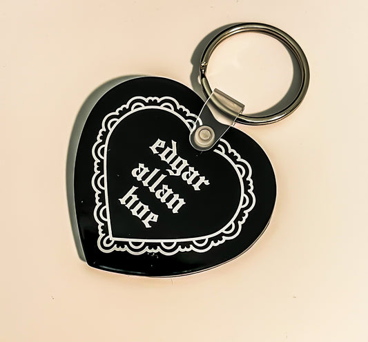 Edgar Allan Hoe Heart Shaped Vinyl Keychain