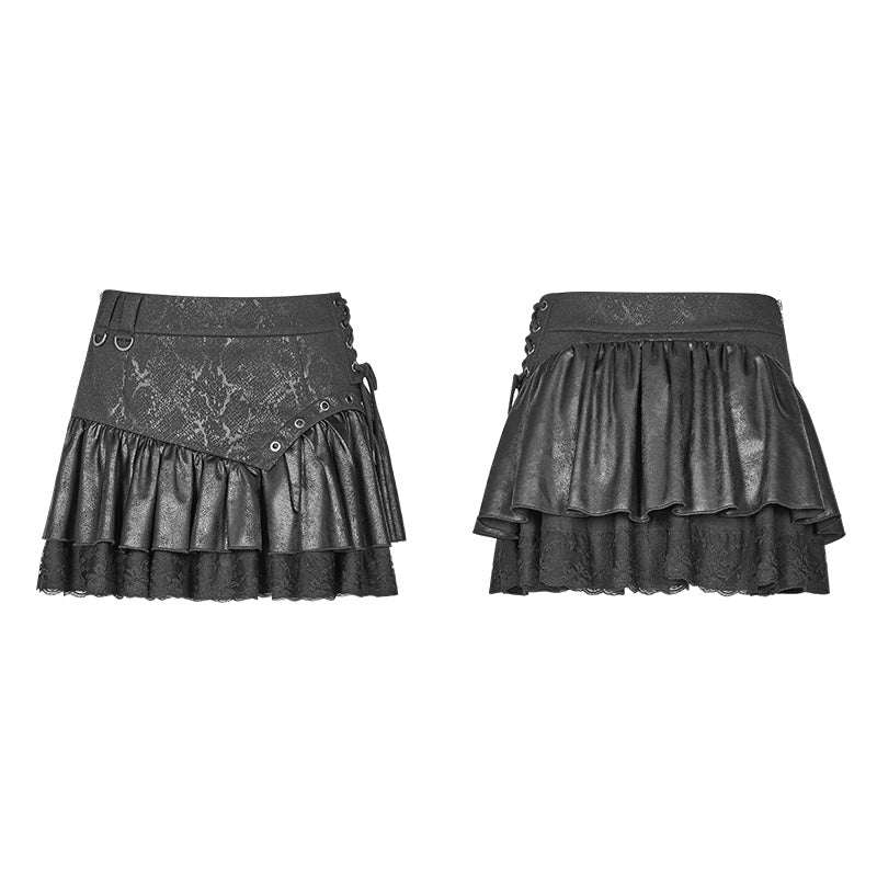 Steamy Punk Black Mini skirt