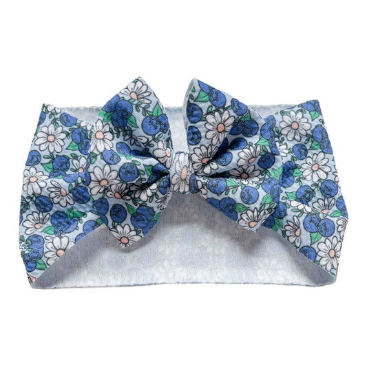 Blueberry Headwrap Baby Bow, Baby Girl Bow