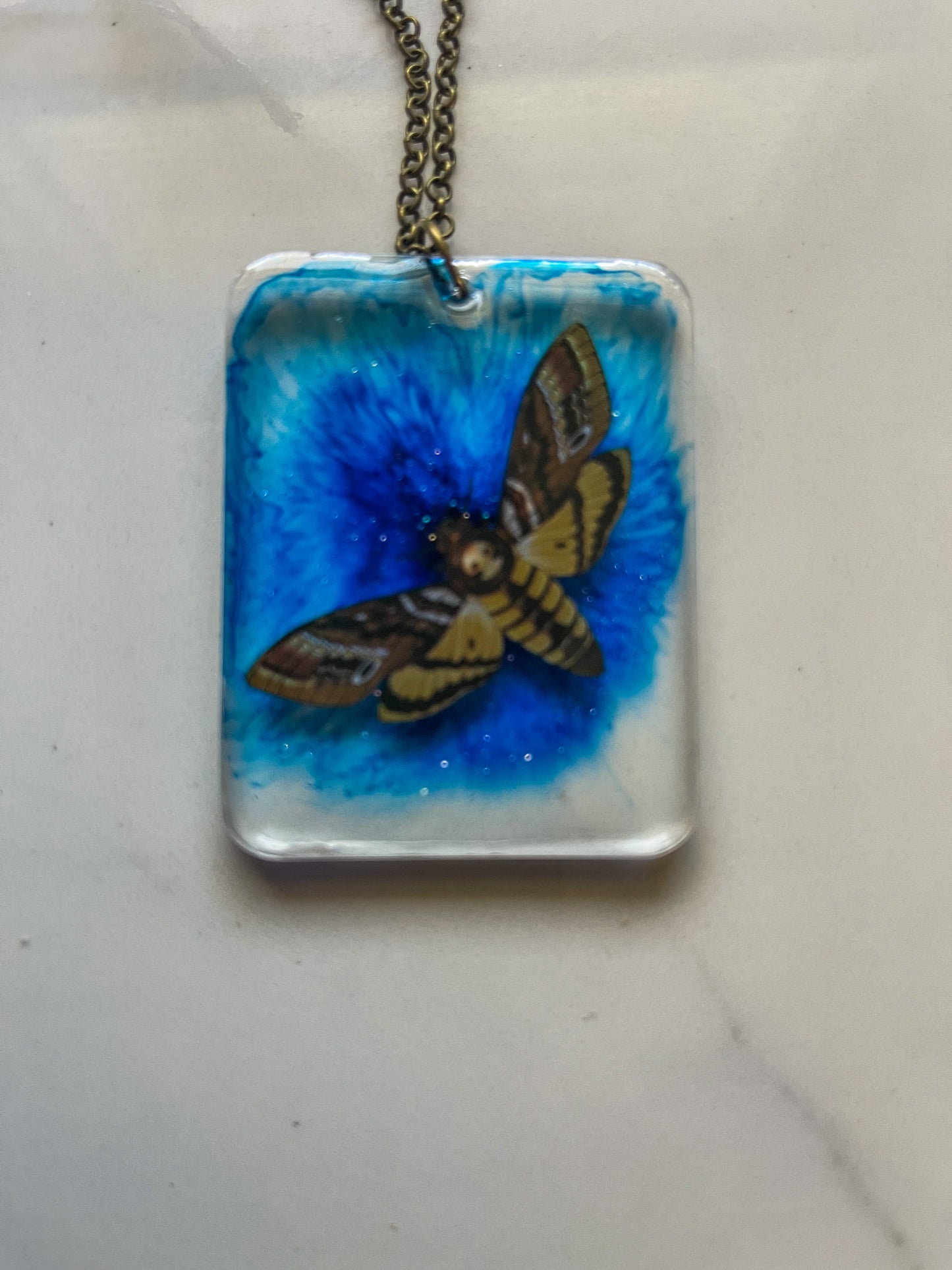 Beautiful Handmade Resin Moth Necklace