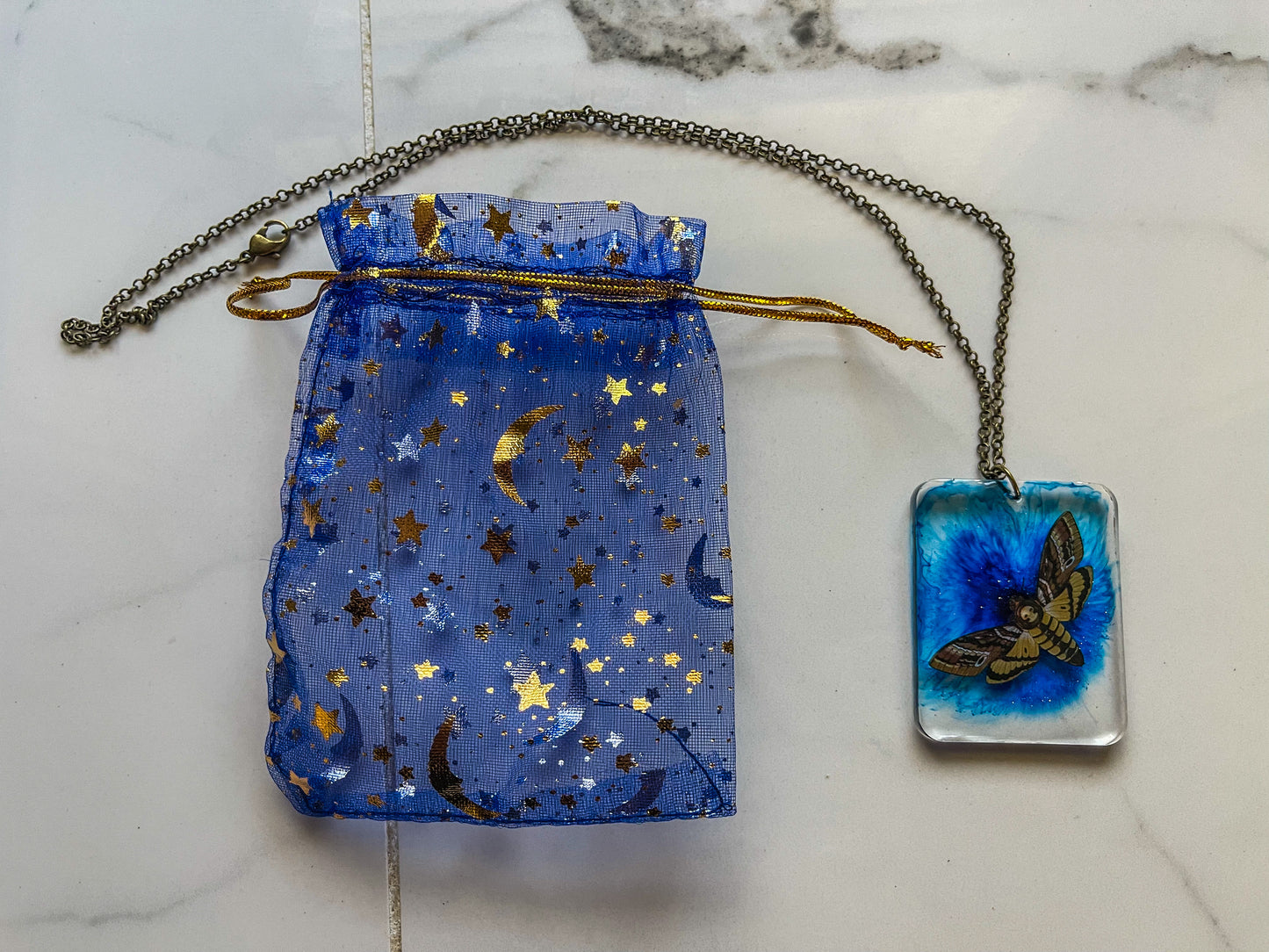 Beautiful Handmade Resin Moth Necklace